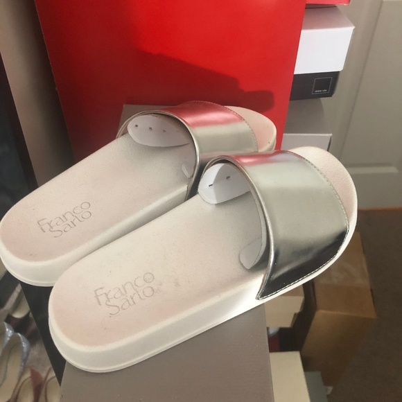 NWT Franco Sarto slides silver - Picture 1 of 2